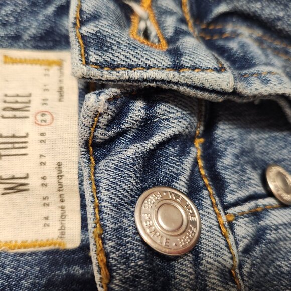 We The Free | High Waisted Button Fly Raw Hem Skinny Jeans Sz 28 - Picture 11 of 16